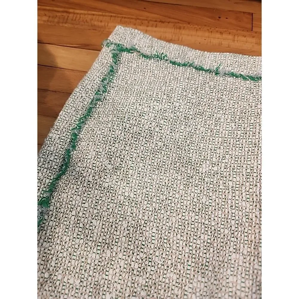 J. Crew Skirt Womens 4 Wool Blend Woven Multicolor w/ Green Trim Mini Short